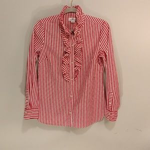 Vineyard Vines Striped Ruffled Button Down